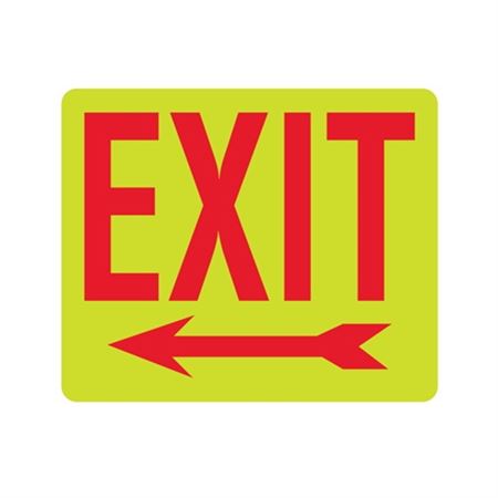 Luminescent Exit (Arrow Left) 10"x12" Sign